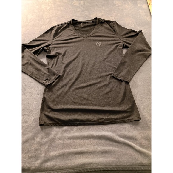 The Unbranded Brand Other - Shirt Mens Large Gray Long Sleeve V-Neck Performance Athletic Quick Dry